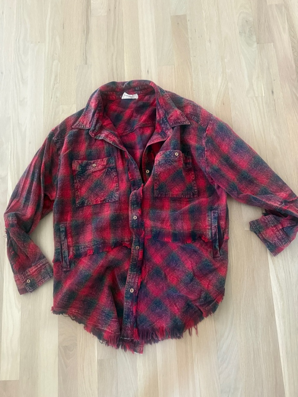 Oli & Hali Red and Black Plaid Button-Down Shirt